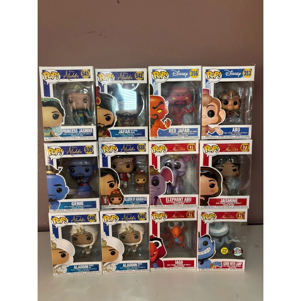 Funko Pop Disney Aladdin Vinyl Figure Lot of 12 Jasmine Genie Jafar Iago Abu